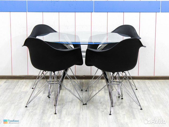 Стол переговорный Стекло с стульями Tulip Chair