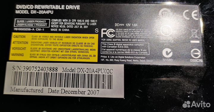 Liteon DVD\CD RW DX-20A4PU внешний