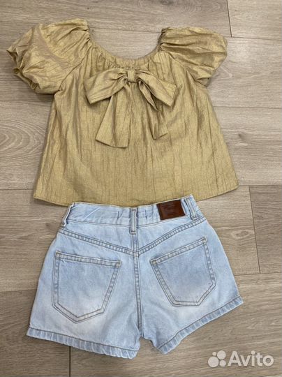 Блузка zara и шорты на 122