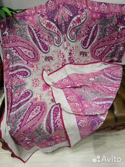 Платок огромный, шаль 140см шерсть pashmina