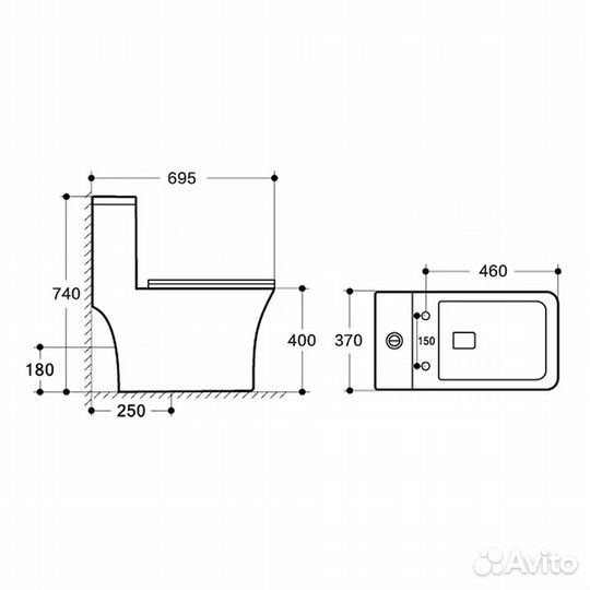 Унитаз-моноблок azario Teano