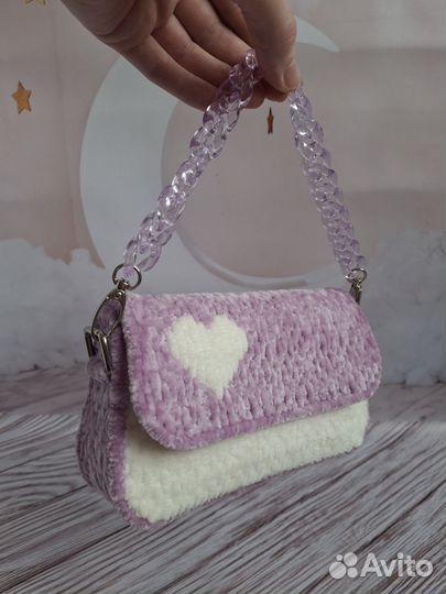 Сумка ручной работы из плюшевой пряжи