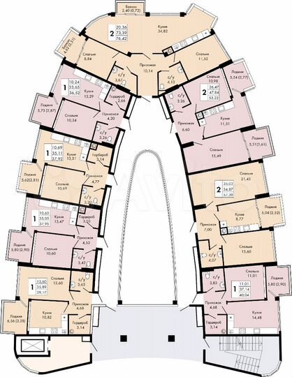 1-к. квартира, 37,9 м², 8/9 эт.