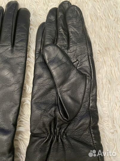 Перчатки длинные женские кожаные новые