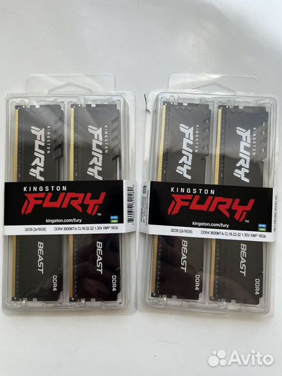Оперативная память ddr4 32gb 3600 kingston fury