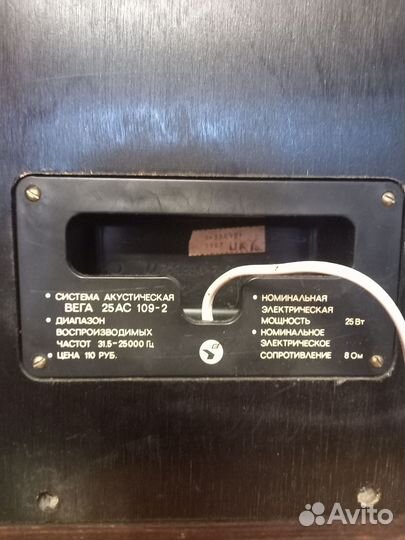 Акустические колонки Вега 25 ас 109-2