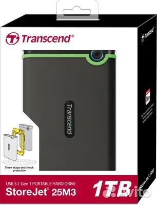 Внешний диск Transcend StoreJet 1тб (TS1TSJ25M3S)