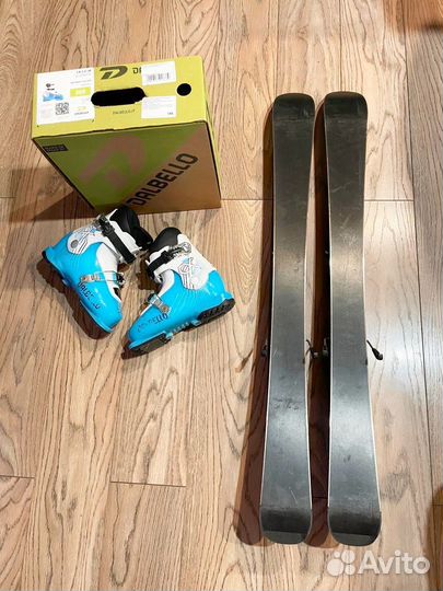 Горные лыжи детские 100 комплект ботинки 205