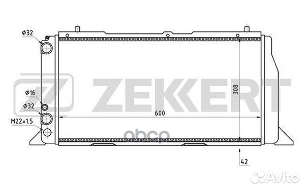 Радиатор охл. дв. Audi 80 IV 86- 90 II 87- Co