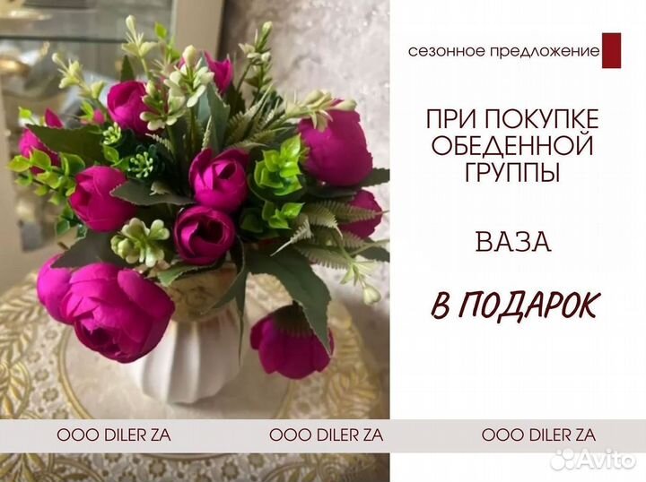 Большой обеденный стол и стулья