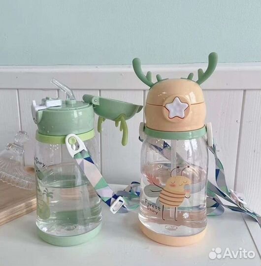 Детская бутылочка с трубочкой