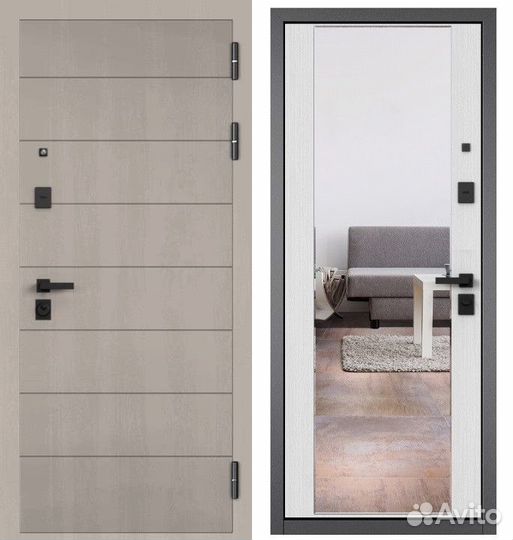 Металлические двери с зеркалом