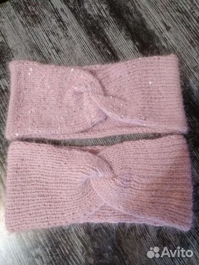 Женская вязаная повязка на голову