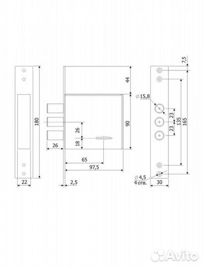 Замок сувальдный Гардиан зв 30.01 4 кл 34433