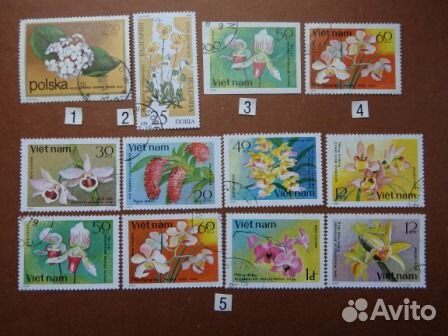 Почтовые марки. Флора -1