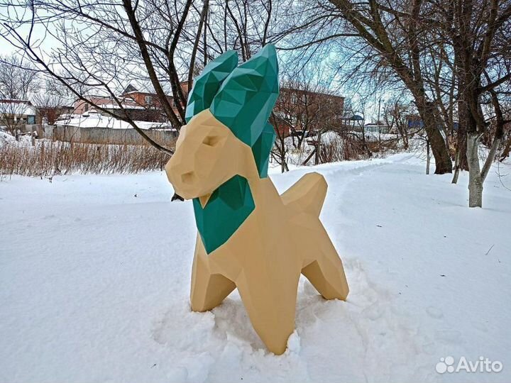 Полигогальная фигура из металла козлик