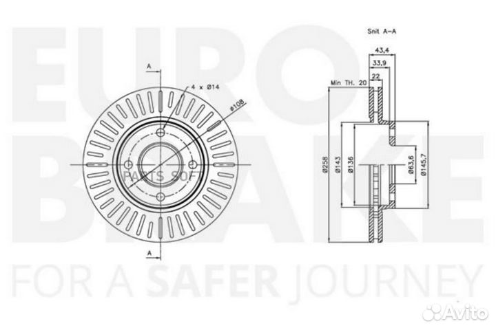 Eurobrake 5815312549 Диск тормозной передн. /coate