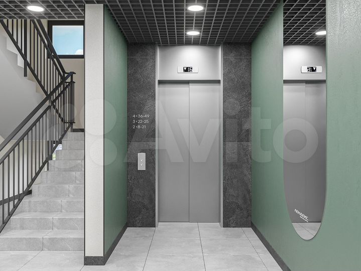 2-к. квартира, 61,1 м², 1/4 эт.