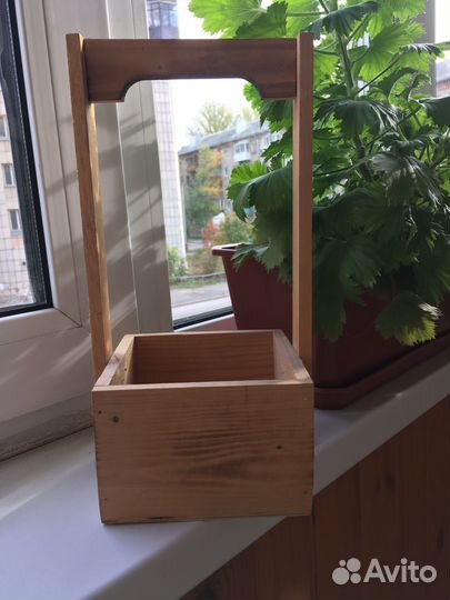 Кашпо деревянное декоративное