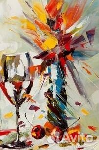 Интерьерная картина маслом абстракция примерка