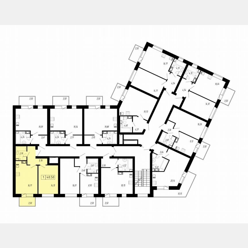 1-к. квартира, 40,5 м², 2/3 эт.