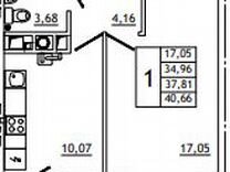 1-к. квартира, 40,7 м², 4/10 эт.