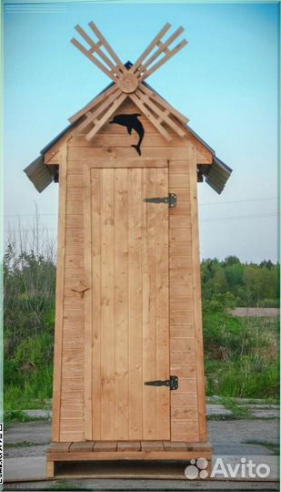 Дачный туалет деревянный с установкой SCP