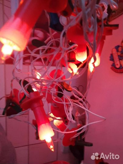 Елочная гирлянда сссрна прищепках