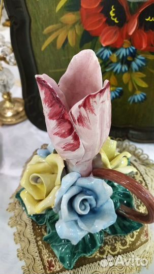 Винтаж, подсвечник Роза Capodimonte