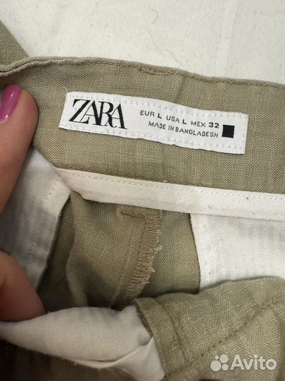 Шорты мужские льняные zara