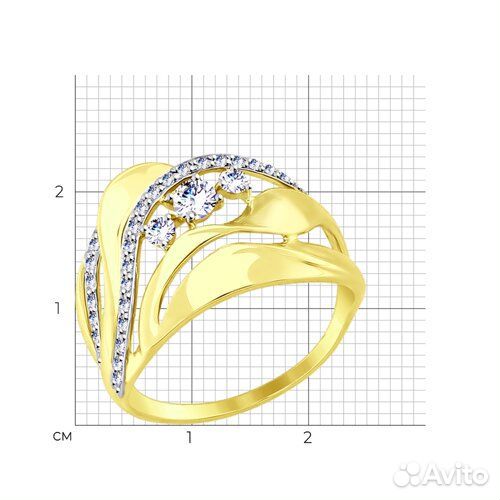 Кольцо sokolov из золота, 017501-2, р.18