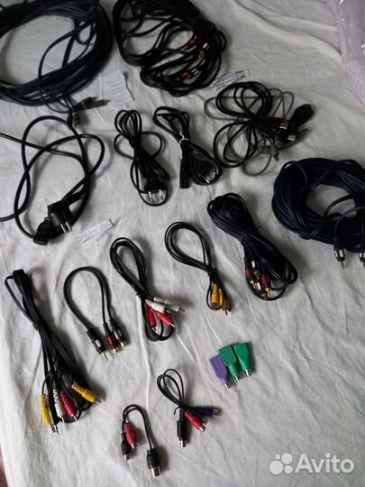 Кабель minijack-2rca, 2rca-2rca, 1rca-1rca