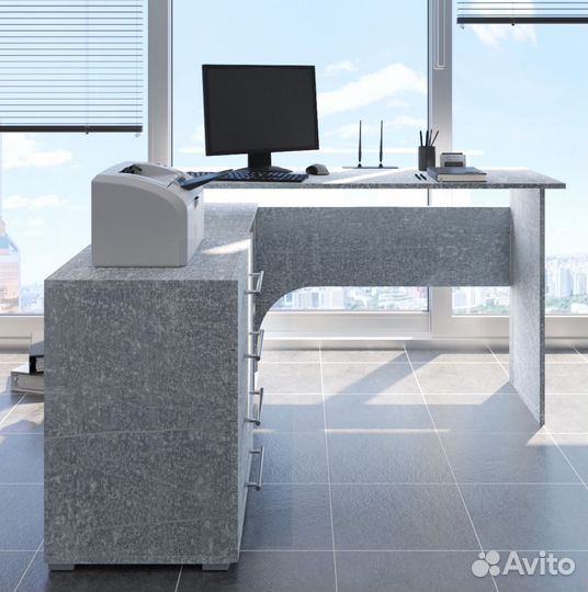 Стол письменный Алькор в цвете Бетон