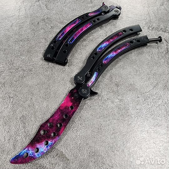 Нож бабочка тренировочная CS GO ст.420 (Космос)