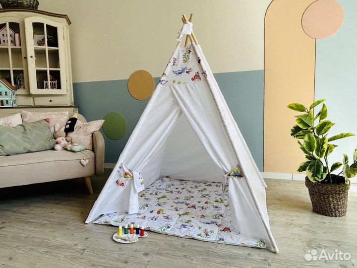 Игровой домик вигвам Раскраска