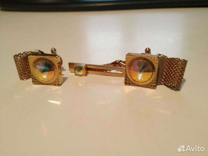 Запонки мужские + зажим для галстука