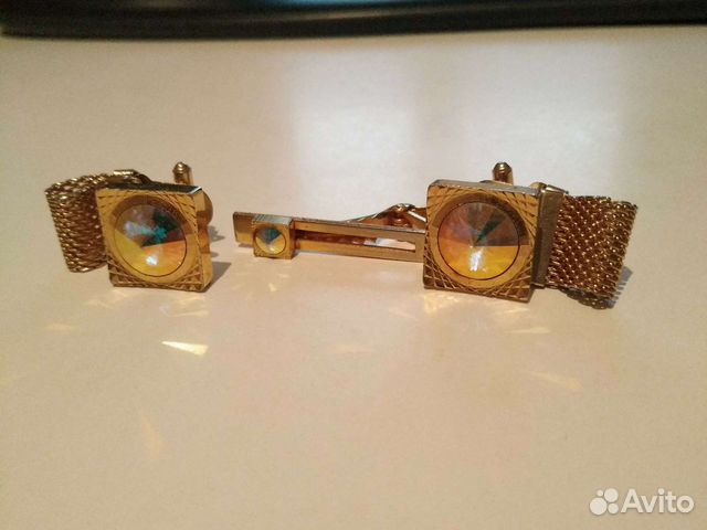 Запонки мужские + зажим для галстука