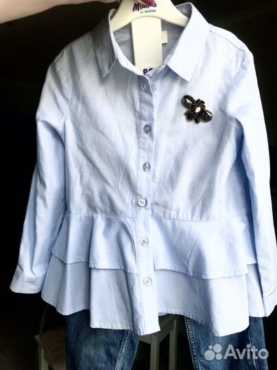 Блузка рубашка 104 джинсы кардиган