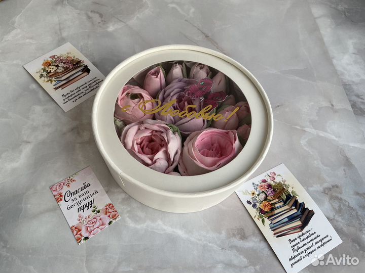 Зефирные цветы в коробке