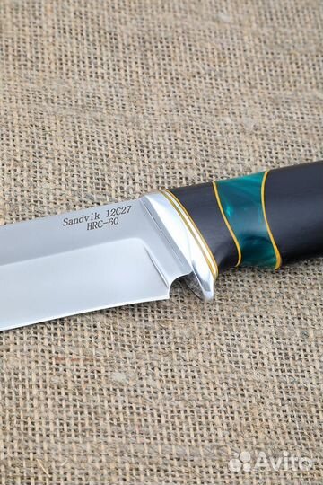 Нож ручной работы Оса сталь Sandvik 12c27