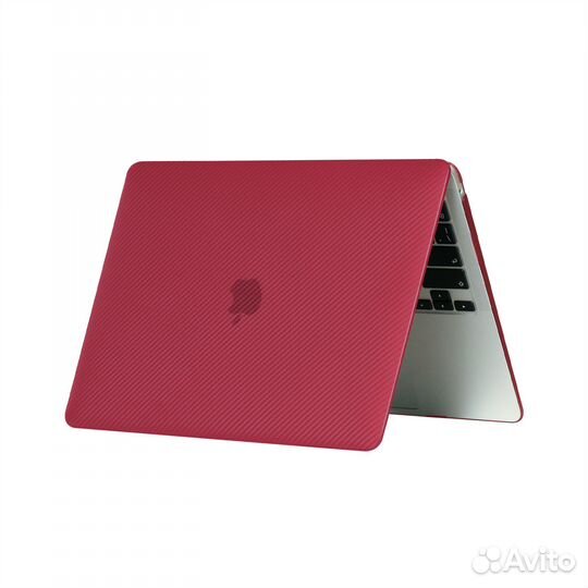 Чехол для MacBook 12 бордо карбон