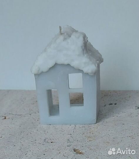 Силиконовая форма подсвечник, молд домик новогодни