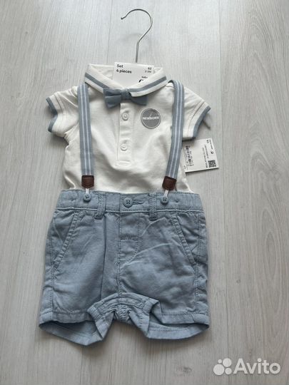 Костюм hm боди и шорты с подтяжками 62