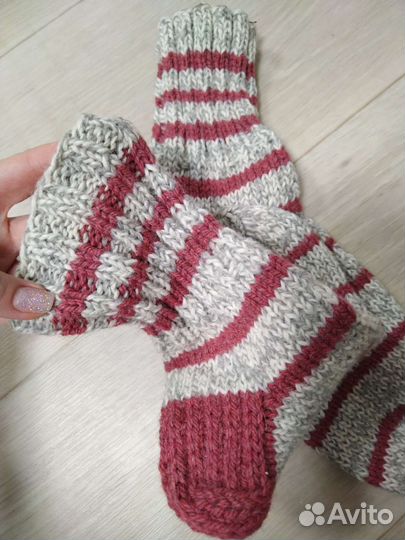 Носки ручной вязки шерстяные