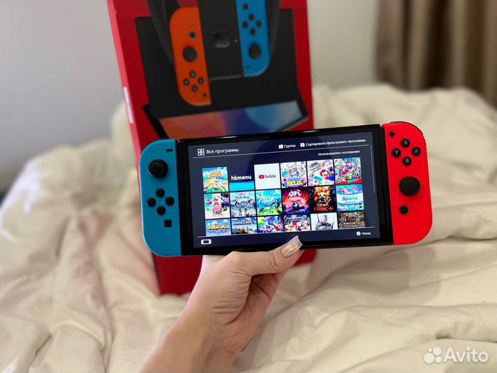 Новая Nintendo Switch Oled прошитая hwfly + 256g