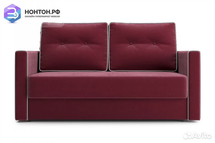Диван еврокнижка Леон бордовый