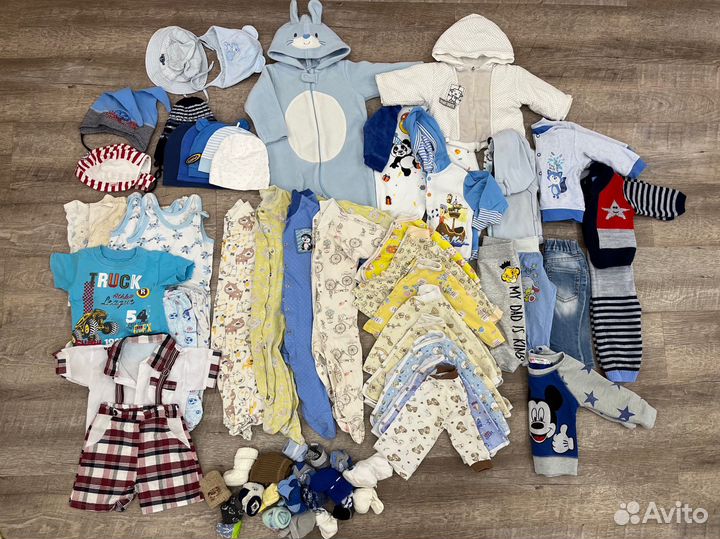 Вещи пакетом на мальчика 3-9 месяцев