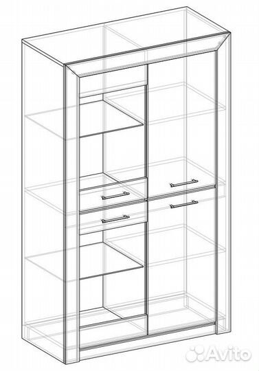 Шкаф-витрина Мартина 2-х створчатый