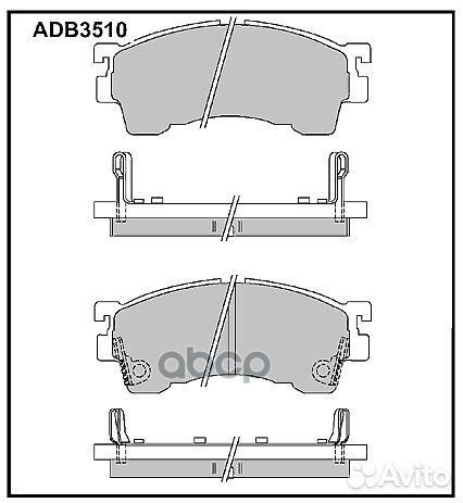 Колодки тормозные дисковые перед ADB3510