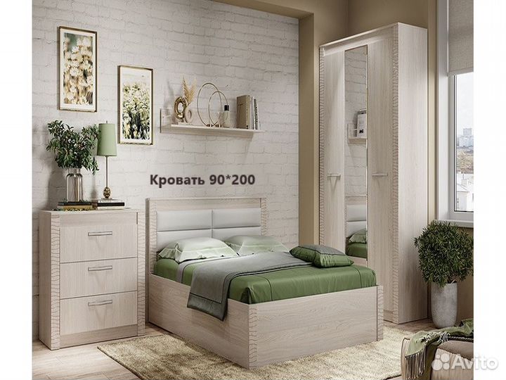 Кровать 0,9 Монако с настилом лдсп кр-17, наличие